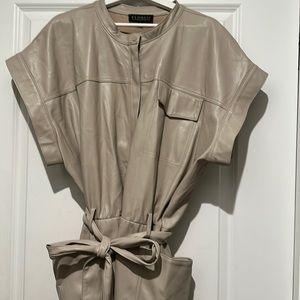 ELOQUII FAUX LEATHER FULL JUMPSUIT SHORT SLEEVES